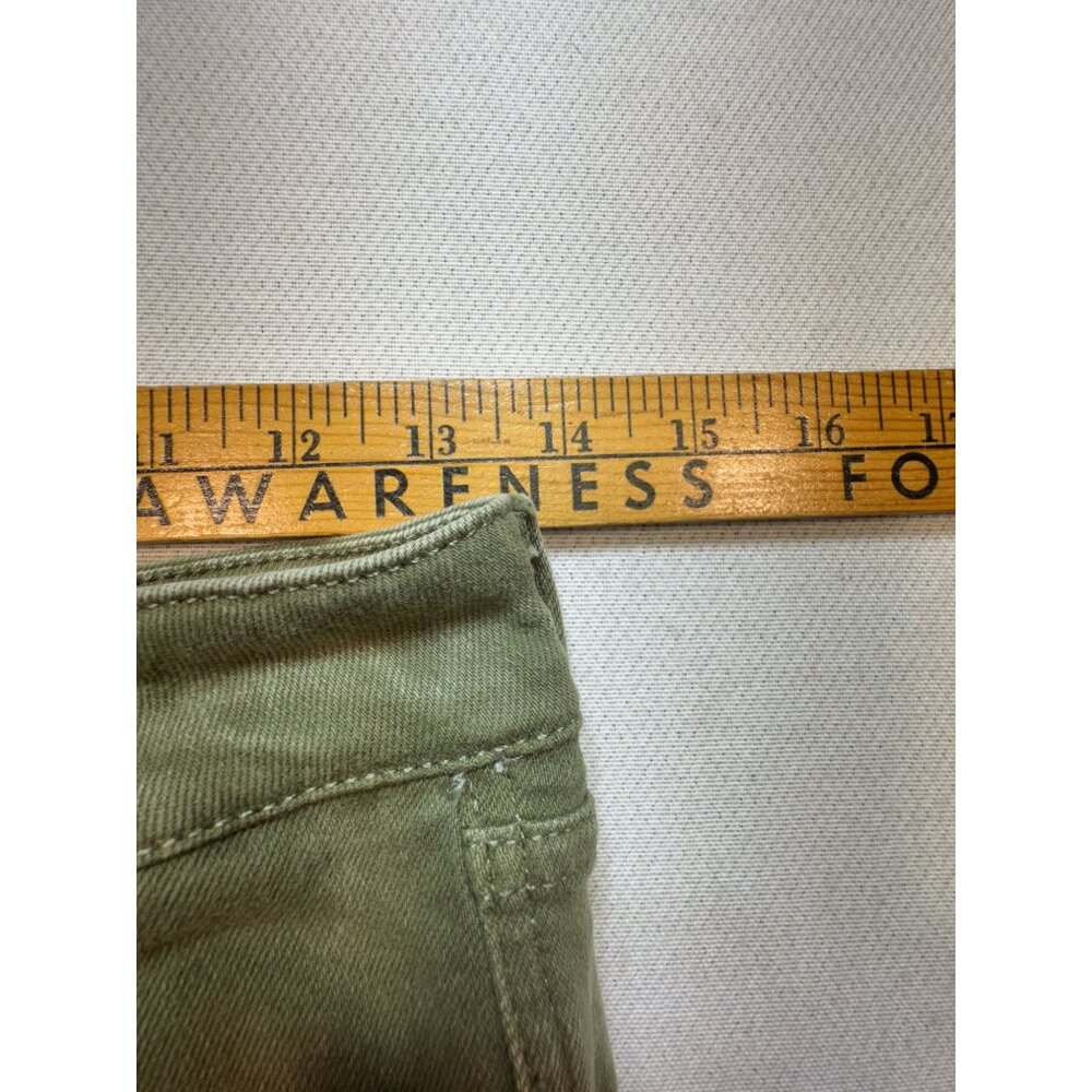 Free People Women's Army Skinny Jeans Denim Size 29 Olive Green Raw Hem Stretch - Picture 8 of 12